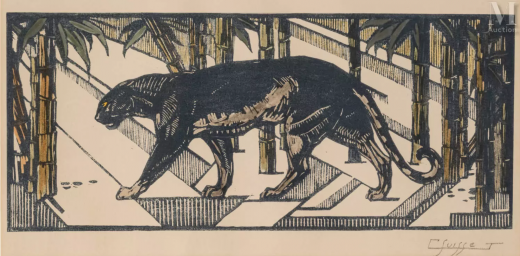 Auction by "Millon SVV" du 16/03/2024 - Panthère noire dans les bambous, 1927. (lot n°96)